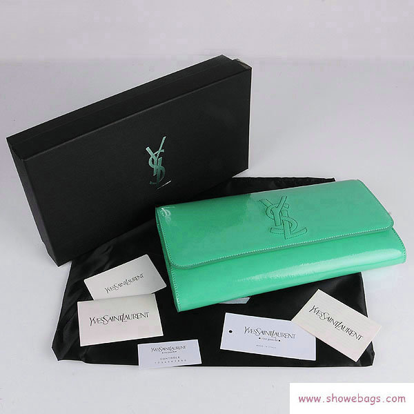 YSL belle de jour patent leather clutch 39321 green